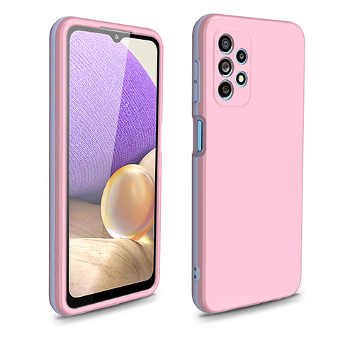 Funda Bumper Silicona y Plastico Carcasa Frontal y Trasera 360 Grados WL1 para Samsung Galaxy M32 5G Oro Rosa