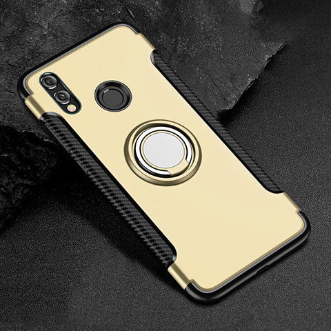 Funda Bumper Silicona y Plastico Mate Carcasa con Anillo de dedo Soporte para Huawei Honor V10 Lite Oro