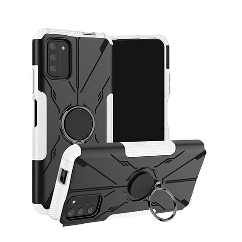 Funda Bumper Silicona y Plastico Mate Carcasa con Magnetico Anillo de dedo Soporte JX1 para Nokia G100 Plata