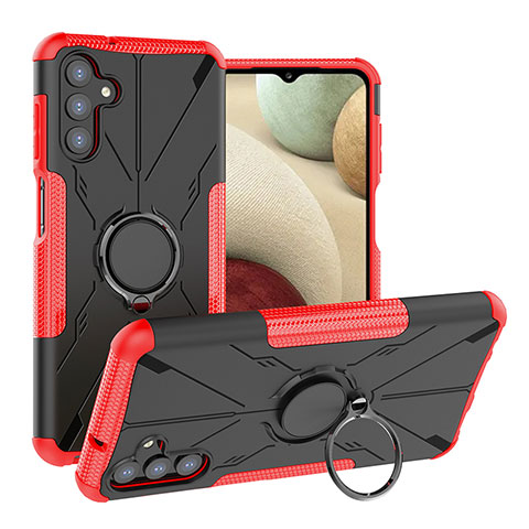 Funda Bumper Silicona y Plastico Mate Carcasa con Magnetico Anillo de dedo Soporte JX1 para Samsung Galaxy A13 5G Rojo