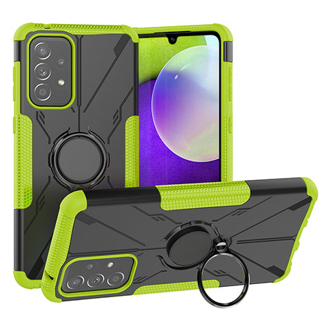 Funda Bumper Silicona y Plastico Mate Carcasa con Magnetico Anillo de dedo Soporte JX1 para Samsung Galaxy A33 5G Verde