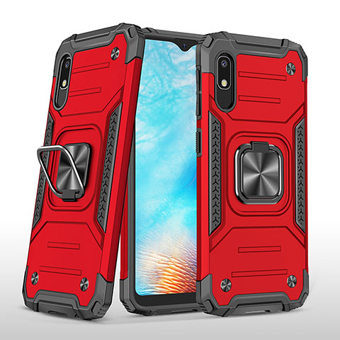 Funda Bumper Silicona y Plastico Mate Carcasa con Magnetico Anillo de dedo Soporte MQ1 para Samsung Galaxy A10e Rojo