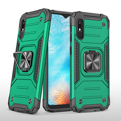 Funda Bumper Silicona y Plastico Mate Carcasa con Magnetico Anillo de dedo Soporte MQ1 para Samsung Galaxy A10e Verde Noche