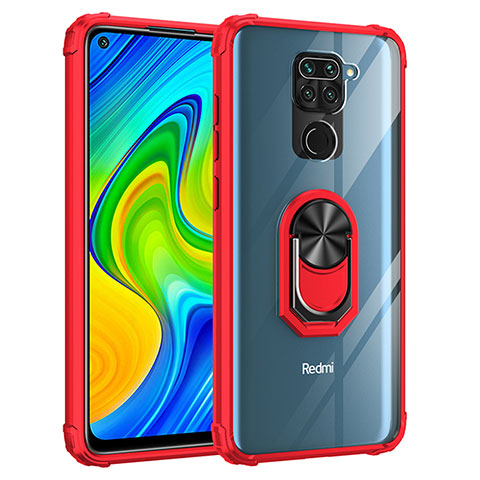 Funda Bumper Silicona y Plastico Mate Carcasa con Magnetico Anillo de dedo Soporte MQ2 para Xiaomi Redmi 10X 4G Rojo