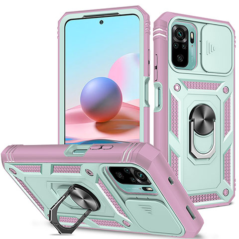 Funda Bumper Silicona y Plastico Mate Carcasa con Magnetico Anillo de dedo Soporte MQ5 para Xiaomi Poco M5S Multicolor