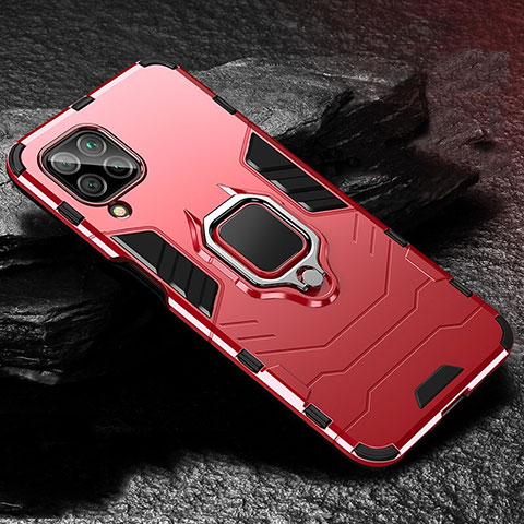 Funda Bumper Silicona y Plastico Mate Carcasa con Magnetico Anillo de dedo Soporte para Huawei Nova 7i Rojo