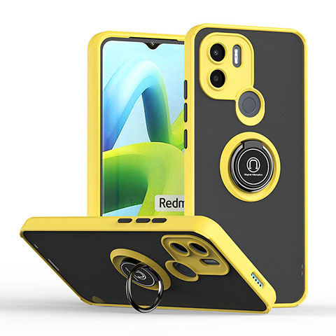 Funda Bumper Silicona y Plastico Mate Carcasa con Magnetico Anillo de dedo Soporte QW2 para Xiaomi Redmi A1 Plus Amarillo