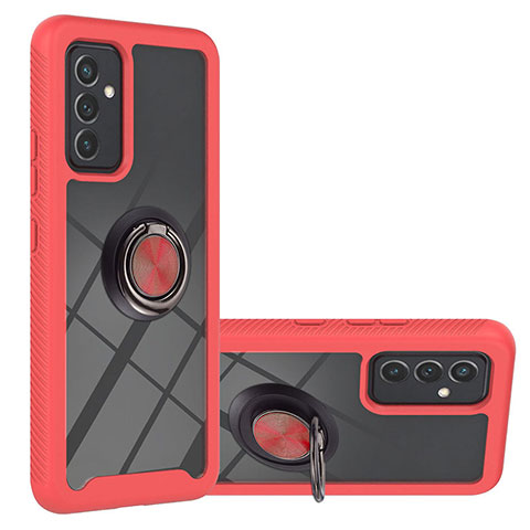 Funda Bumper Silicona y Plastico Mate Carcasa con Magnetico Anillo de dedo Soporte ZJ1 para Samsung Galaxy A54 5G Rojo