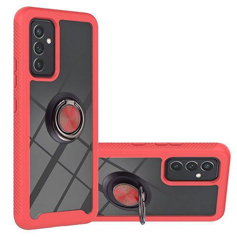 Funda Bumper Silicona y Plastico Mate Carcasa con Magnetico Anillo de dedo Soporte ZJ1 para Samsung Galaxy A82 5G Rojo
