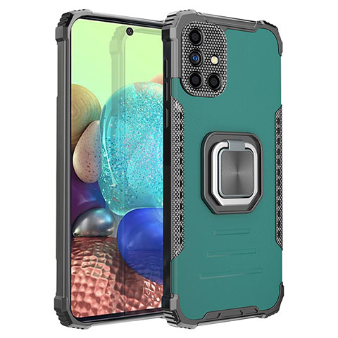 Funda Bumper Silicona y Plastico Mate Carcasa con Magnetico Anillo de dedo Soporte ZJ2 para Samsung Galaxy A71 4G A715 Oro