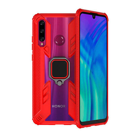 Funda Bumper Silicona y Plastico Mate Carcasa con Magnetico Soporte H02 para Huawei P Smart+ Plus (2019) Rojo