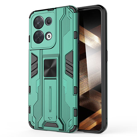 Funda Bumper Silicona y Plastico Mate Carcasa con Magnetico Soporte KC1 para Xiaomi Redmi Note 13 Pro 5G Verde