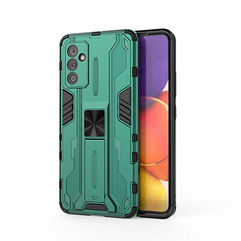 Funda Bumper Silicona y Plastico Mate Carcasa con Magnetico Soporte para Samsung Galaxy A24 4G Verde