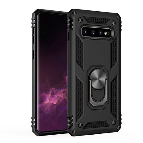 Funda Bumper Silicona y Plastico Mate Carcasa con Magnetico Soporte para Samsung Galaxy S10 5G Negro