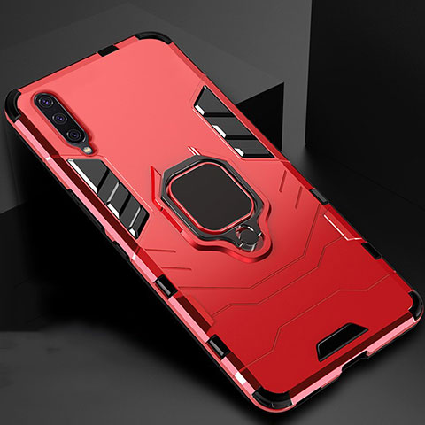 Funda Bumper Silicona y Plastico Mate Carcasa con Magnetico Soporte para Xiaomi Mi A3 Rojo