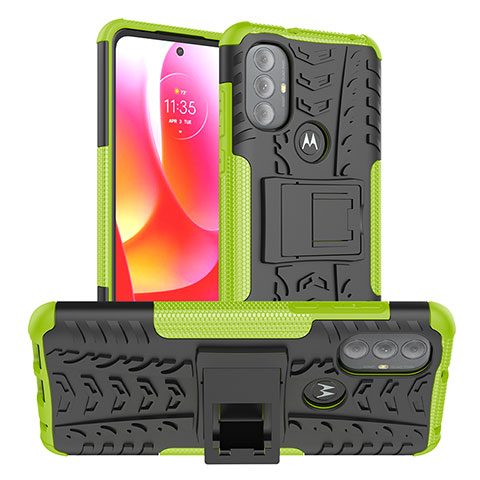 Funda Bumper Silicona y Plastico Mate Carcasa con Soporte A01 para Motorola Moto G Play Gen 2 Verde