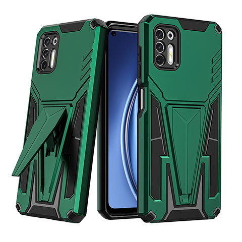 Funda Bumper Silicona y Plastico Mate Carcasa con Soporte A01 para Motorola Moto G Stylus (2021) Verde