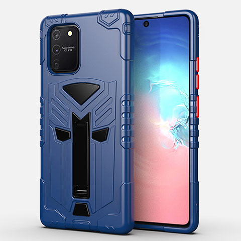 Funda Bumper Silicona y Plastico Mate Carcasa con Soporte A01 para Samsung Galaxy S10 Lite Azul