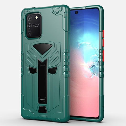 Funda Bumper Silicona y Plastico Mate Carcasa con Soporte A01 para Samsung Galaxy S10 Lite Verde