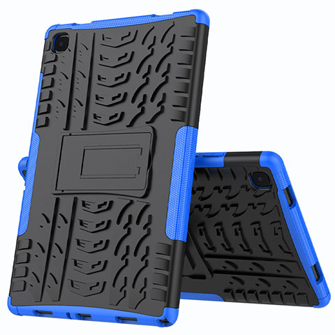 Funda Bumper Silicona y Plastico Mate Carcasa con Soporte A01 para Samsung Galaxy Tab A7 Wi-Fi 10.4 SM-T500 Azul