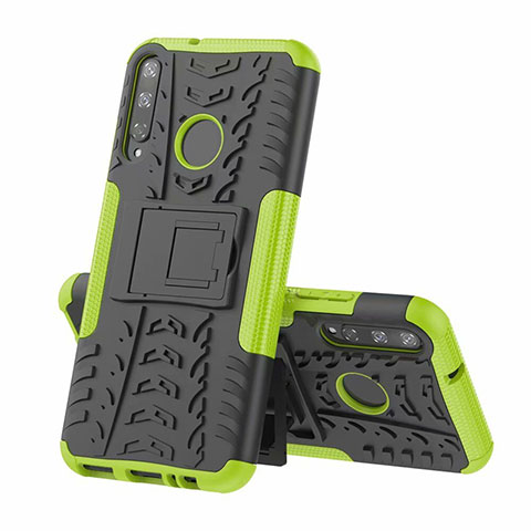 Funda Bumper Silicona y Plastico Mate Carcasa con Soporte A02 para Huawei Honor 9C Verde