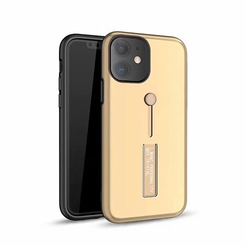 Funda Bumper Silicona y Plastico Mate Carcasa con Soporte A07 para Apple iPhone 11 Oro