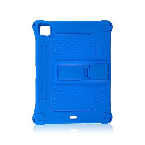 Funda Bumper Silicona y Plastico Mate Carcasa con Soporte H01 para Apple iPad Pro 11 (2022) Azul