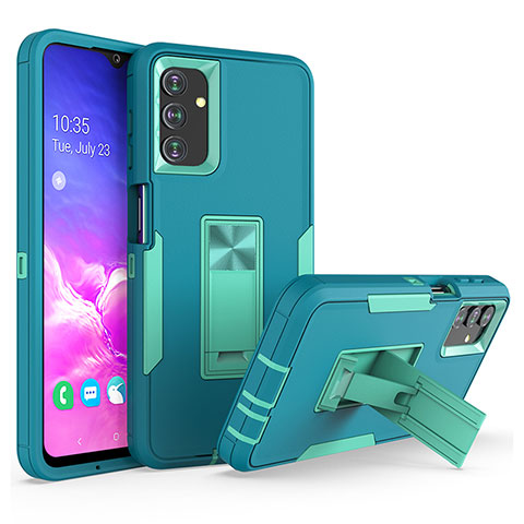 Funda Bumper Silicona y Plastico Mate Carcasa con Soporte J01S para Samsung Galaxy A04s Verde