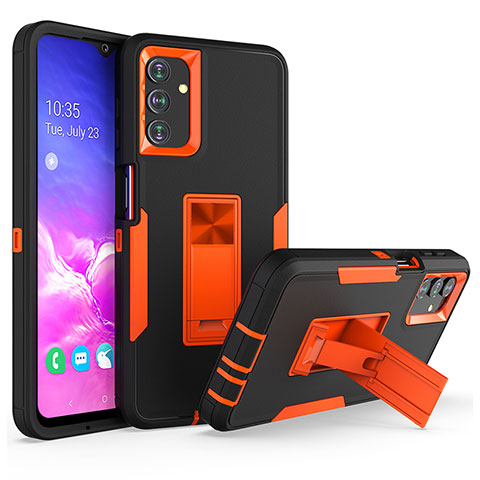 Funda Bumper Silicona y Plastico Mate Carcasa con Soporte J01S para Samsung Galaxy A13 5G Naranja