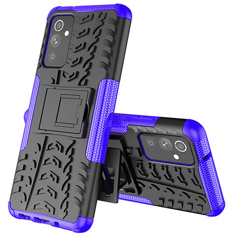 Funda Bumper Silicona y Plastico Mate Carcasa con Soporte J01X para Samsung Galaxy A05s Morado