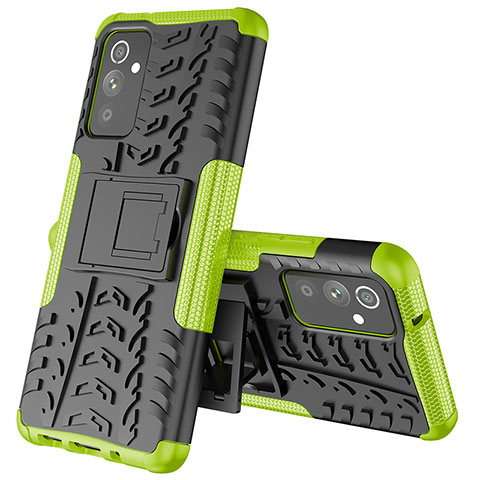 Funda Bumper Silicona y Plastico Mate Carcasa con Soporte J01X para Samsung Galaxy A24 4G Verde