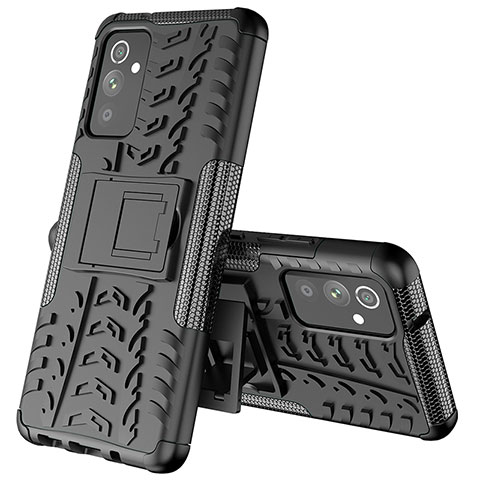 Funda Bumper Silicona y Plastico Mate Carcasa con Soporte J01X para Samsung Galaxy M14 5G Negro