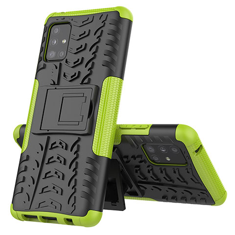 Funda Bumper Silicona y Plastico Mate Carcasa con Soporte J01X para Samsung Galaxy M40S Verde