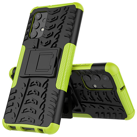 Funda Bumper Silicona y Plastico Mate Carcasa con Soporte JX01 para Samsung Galaxy A32 5G Verde