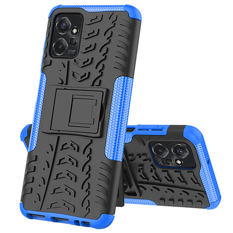 Funda Bumper Silicona y Plastico Mate Carcasa con Soporte JX1 para Motorola Moto G Power 5G (2023) Azul