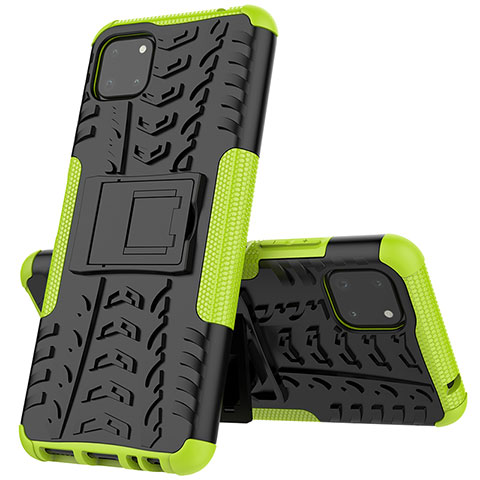 Funda Bumper Silicona y Plastico Mate Carcasa con Soporte JX1 para Samsung Galaxy A22 5G Verde