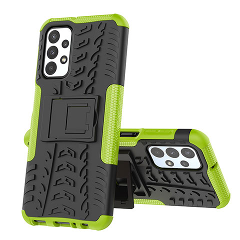 Funda Bumper Silicona y Plastico Mate Carcasa con Soporte JX1 para Samsung Galaxy A23 4G Verde