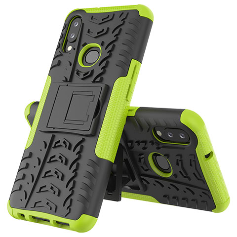 Funda Bumper Silicona y Plastico Mate Carcasa con Soporte JX1 para Samsung Galaxy M01s Verde