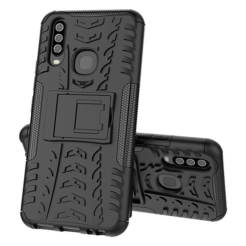 Funda Bumper Silicona y Plastico Mate Carcasa con Soporte JX1 para Vivo Y15 Negro