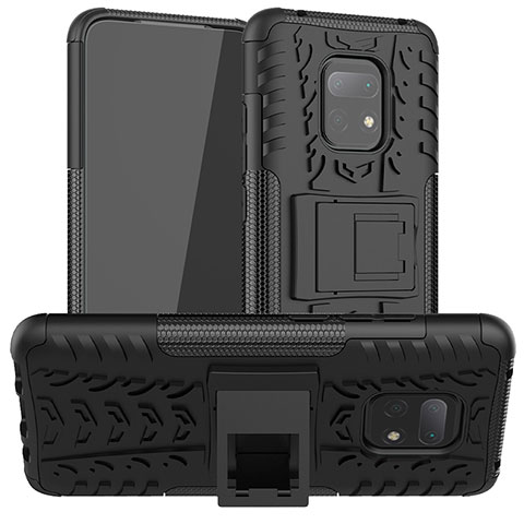 Funda Bumper Silicona y Plastico Mate Carcasa con Soporte JX1 para Xiaomi Redmi 10X Pro 5G Negro