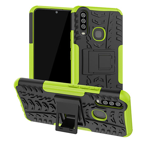 Funda Bumper Silicona y Plastico Mate Carcasa con Soporte JX2 para Vivo Y12 Verde