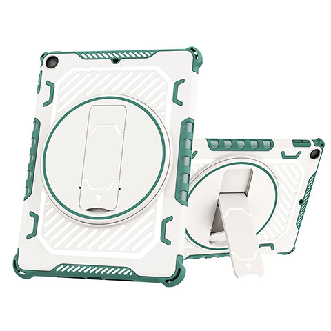 Funda Bumper Silicona y Plastico Mate Carcasa con Soporte L03 para Apple New iPad 9.7 (2018) Verde