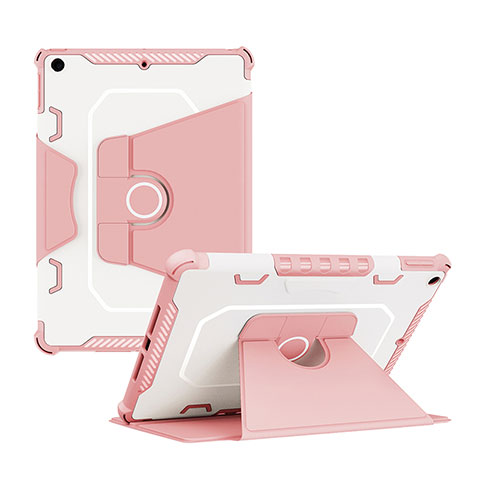 Funda Bumper Silicona y Plastico Mate Carcasa con Soporte L04 para Apple iPad 10.2 (2019) Rosa