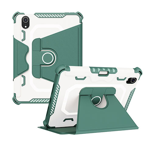 Funda Bumper Silicona y Plastico Mate Carcasa con Soporte L04 para Apple iPad Mini 6 Verde