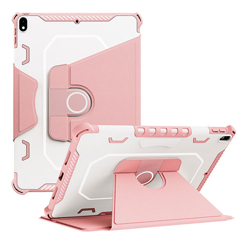 Funda Bumper Silicona y Plastico Mate Carcasa con Soporte L04 para Apple iPad Pro 10.5 Rosa