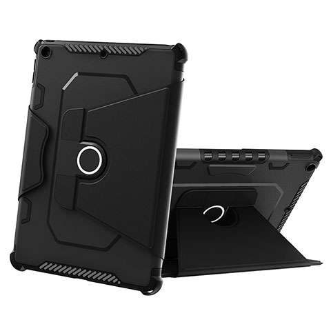 Funda Bumper Silicona y Plastico Mate Carcasa con Soporte L05 para Apple iPad 10.2 (2019) Negro