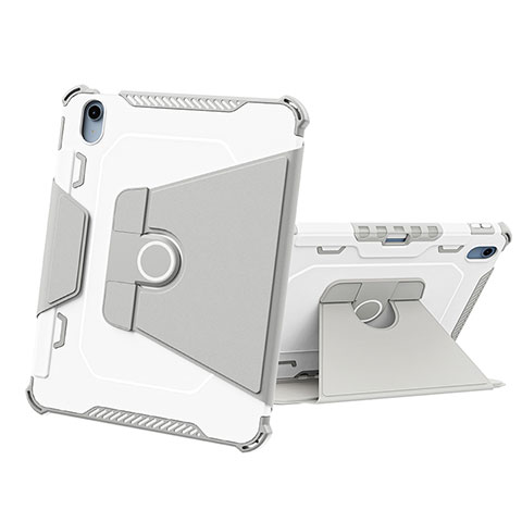 Funda Bumper Silicona y Plastico Mate Carcasa con Soporte L05 para Apple iPad 10.9 (2022) Gris