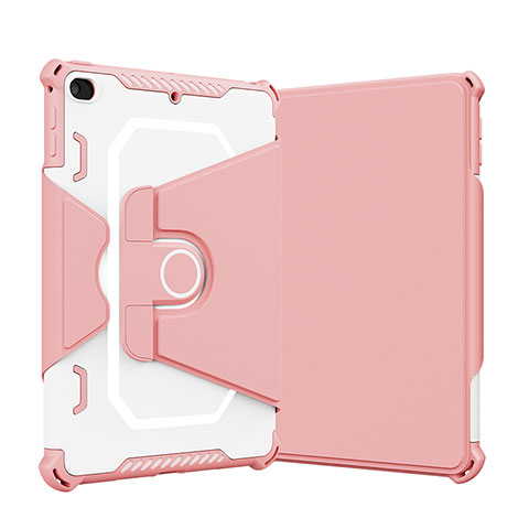 Funda Bumper Silicona y Plastico Mate Carcasa con Soporte L05 para Apple iPad Mini 4 Rosa