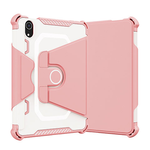 Funda Bumper Silicona y Plastico Mate Carcasa con Soporte L05 para Apple iPad Mini 6 Rosa