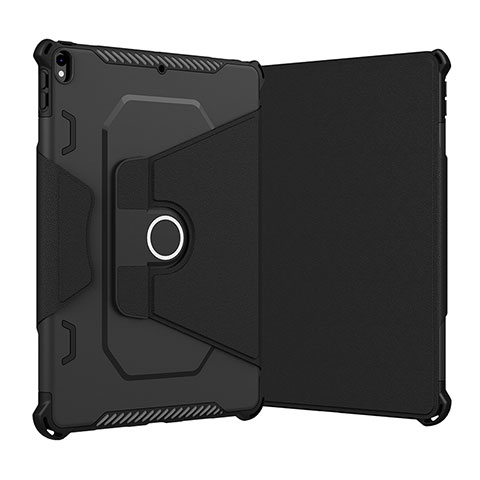 Funda Bumper Silicona y Plastico Mate Carcasa con Soporte L05 para Apple iPad Pro 10.5 Negro